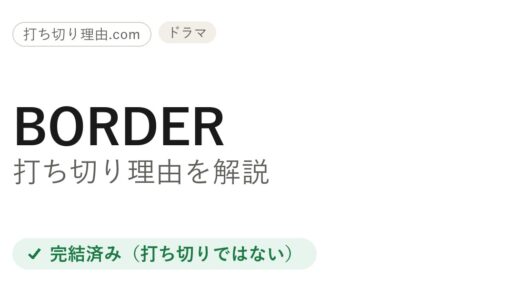 ボーダーは打ち切り？ドラマ全9話で完結した理由と最終回の真相を解説