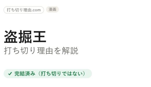 盗掘王は打ち切り？と言われる理由とアニメ化までの本当の結末を解説